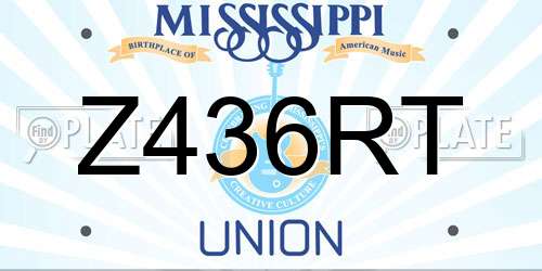 Z436RT Mississippi License Plate