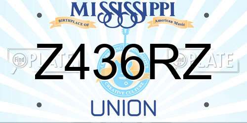 Z436RZ Mississippi License Plate