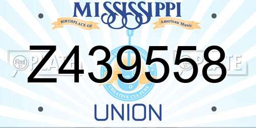 Z439558 Mississippi License Plate