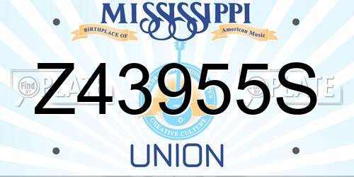Z43955S Mississippi License Plate