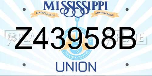 Z43958B Mississippi License Plate
