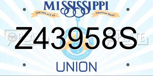 Z43958S Mississippi License Plate