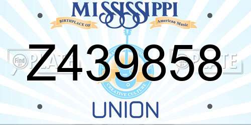 Z439858 Mississippi License Plate