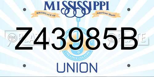 Z43985B Mississippi License Plate