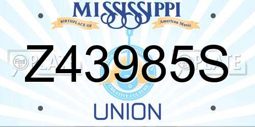 Z43985S Mississippi License Plate