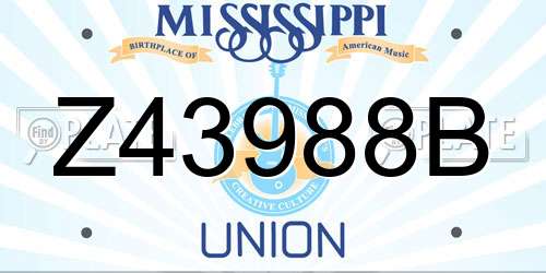 Z43988B Mississippi License Plate