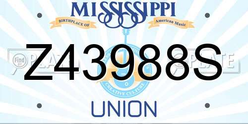 Z43988S Mississippi License Plate