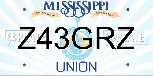 Z43GRZ Mississippi License Plate