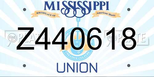 Z440618 Mississippi License Plate