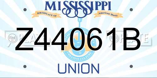 Z44061B Mississippi License Plate