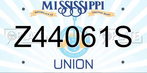 Z44061S Mississippi License Plate
