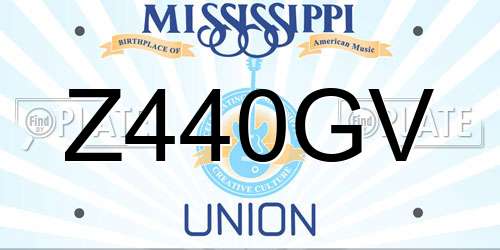 Z440GV Mississippi License Plate