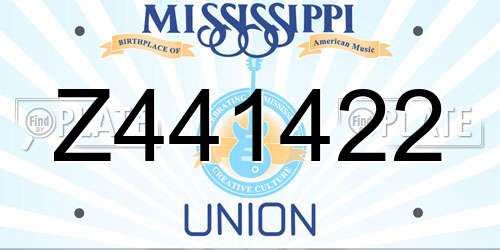 Z441422 Mississippi License Plate