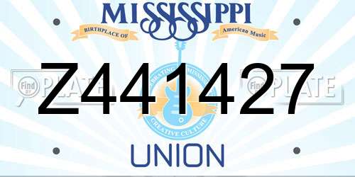 Z441427 Mississippi License Plate