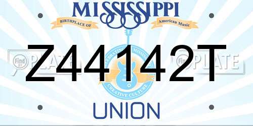 Z44142T Mississippi License Plate