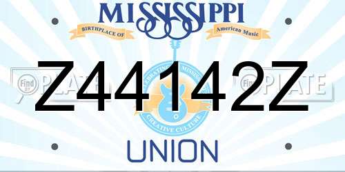 Z44142Z Mississippi License Plate