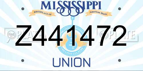 Z441472 Mississippi License Plate