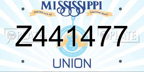 Z441477 Mississippi License Plate