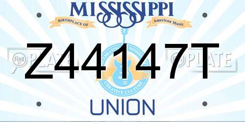 Z44147T Mississippi License Plate