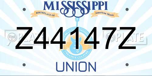 Z44147Z Mississippi License Plate