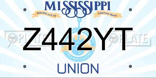 Z442YT Mississippi License Plate