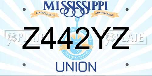 Z442YZ Mississippi License Plate