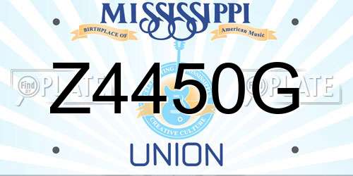Z4450G Mississippi License Plate