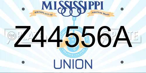 Z44556A Mississippi License Plate