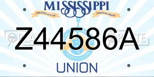 Z44586A Mississippi License Plate