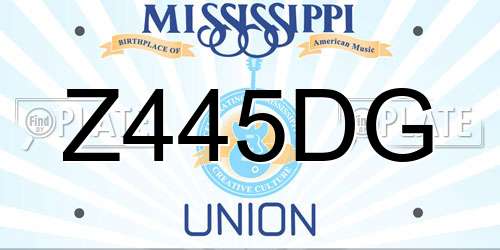 Z445DG Mississippi License Plate