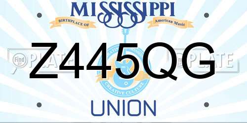 Z445QG Mississippi License Plate