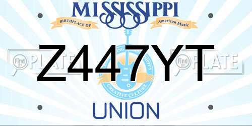 Z447YT Mississippi License Plate