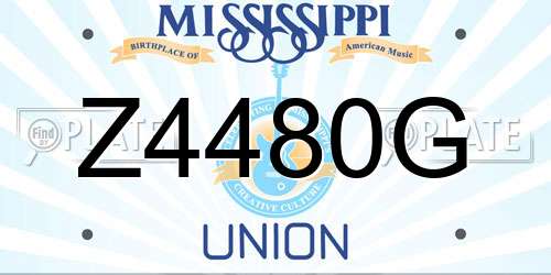 Z4480G Mississippi License Plate