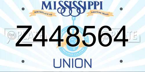 Z448564 Mississippi License Plate