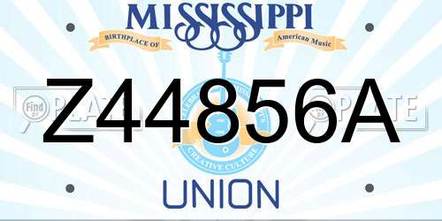 Z44856A Mississippi License Plate