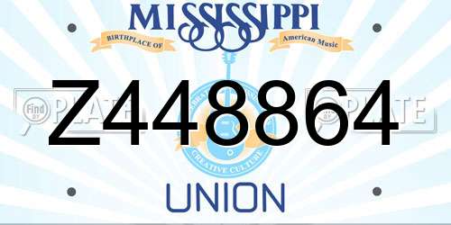 Z448864 Mississippi License Plate