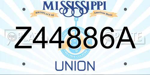 Z44886A Mississippi License Plate