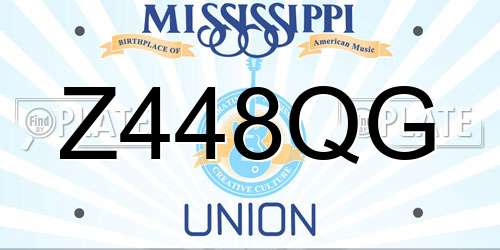 Z448QG Mississippi License Plate