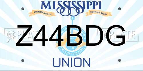 Z44BDG Mississippi License Plate