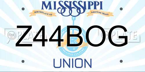 Z44BOG Mississippi License Plate