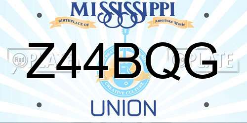 Z44BQG Mississippi License Plate