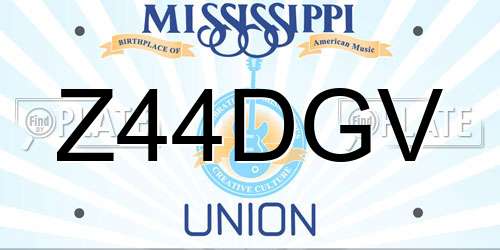 Z44DGV Mississippi License Plate