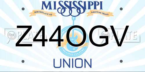 Z44OGV Mississippi License Plate