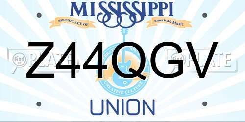 Z44QGV Mississippi License Plate