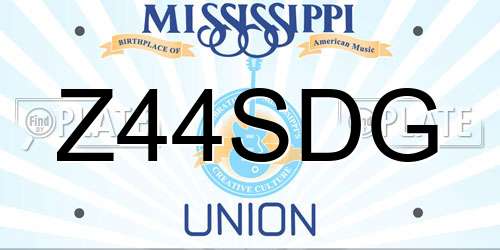 Z44SDG Mississippi License Plate