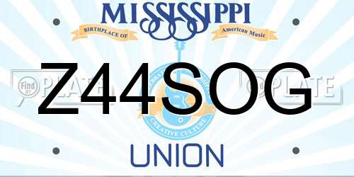 Z44SOG Mississippi License Plate