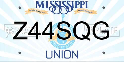 Z44SQG Mississippi License Plate