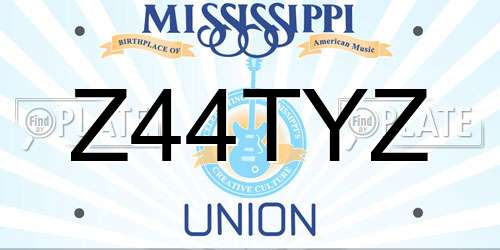 Z44TYZ Mississippi License Plate