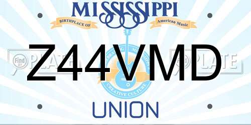 Z44VMD Mississippi License Plate