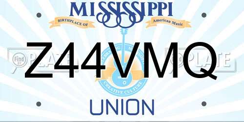 Z44VMQ Mississippi License Plate